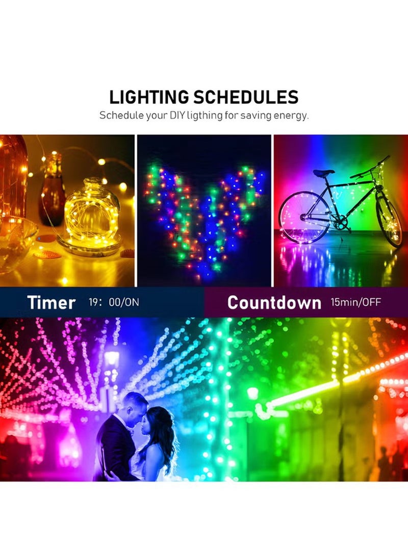 Intelligent LED Light String,LED Fairy Lights Colorful Copper Wire Fairy String Lights , 4 Music Modes, 2 APP DIY Modes, Bluetooth, USB Powered, Remote Control for Wedding Party Home Decoration,10M - Image 3